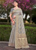 Satin Silk Grey Festival Wear Weaving Saree